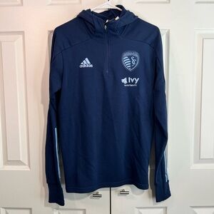 Adidas Sporting Kansas city Dark Blue Full-Zip Hoodie